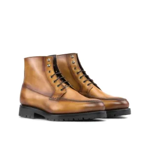 DapperFam Ryker in Cognac Men's Italian Leather Moc Boot