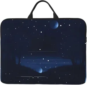 Dark Blue Night View Printed Laptop Sleeve 16.5 * 12.2", Business and Casual Dual use, Suitable for Some laptops