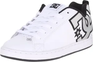 DC Women's Court Graffik Low Top Casual Skate Shoe, White/M Silver, 6.5