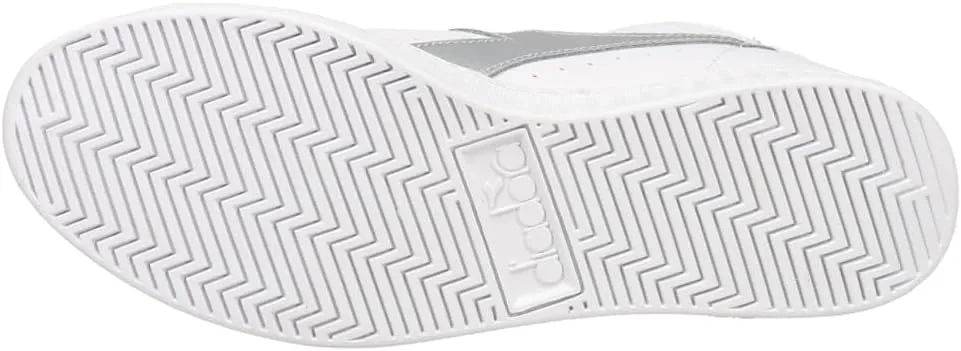 Diadora Mens Game Row Cut Metal Lace Up Sneakers Shoes Casual - Silver, White