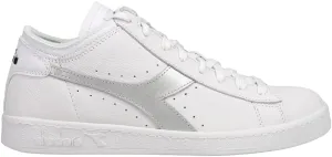 Diadora Mens Game Row Cut Metal Lace Up Sneakers Shoes Casual - Silver, White