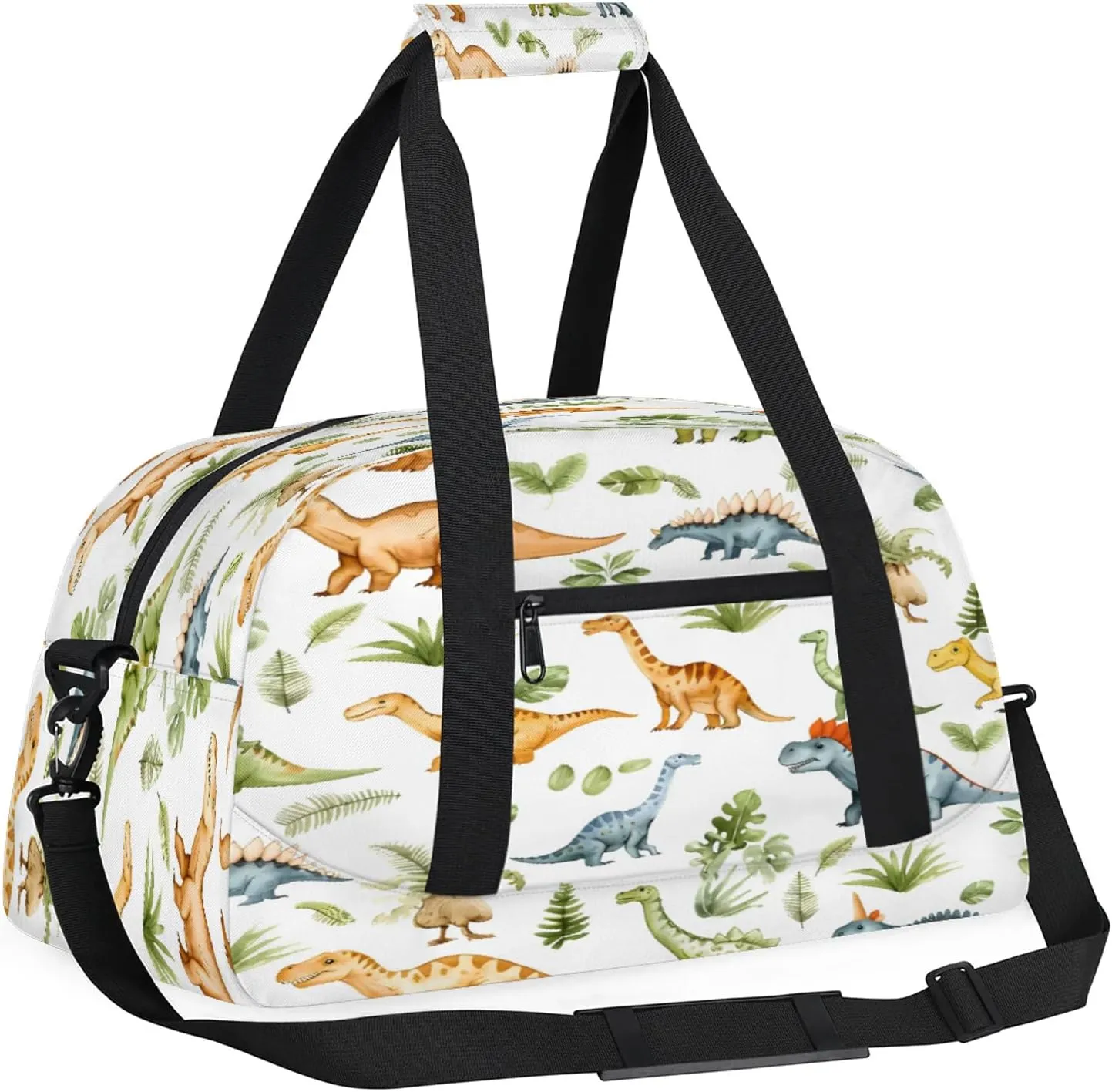 Dinosaur Cute Small Gym Bag 18 inch Carry On Duffel Bag for Weekender Travel Sports Workout Yoga Gymnastics Dance Ballet