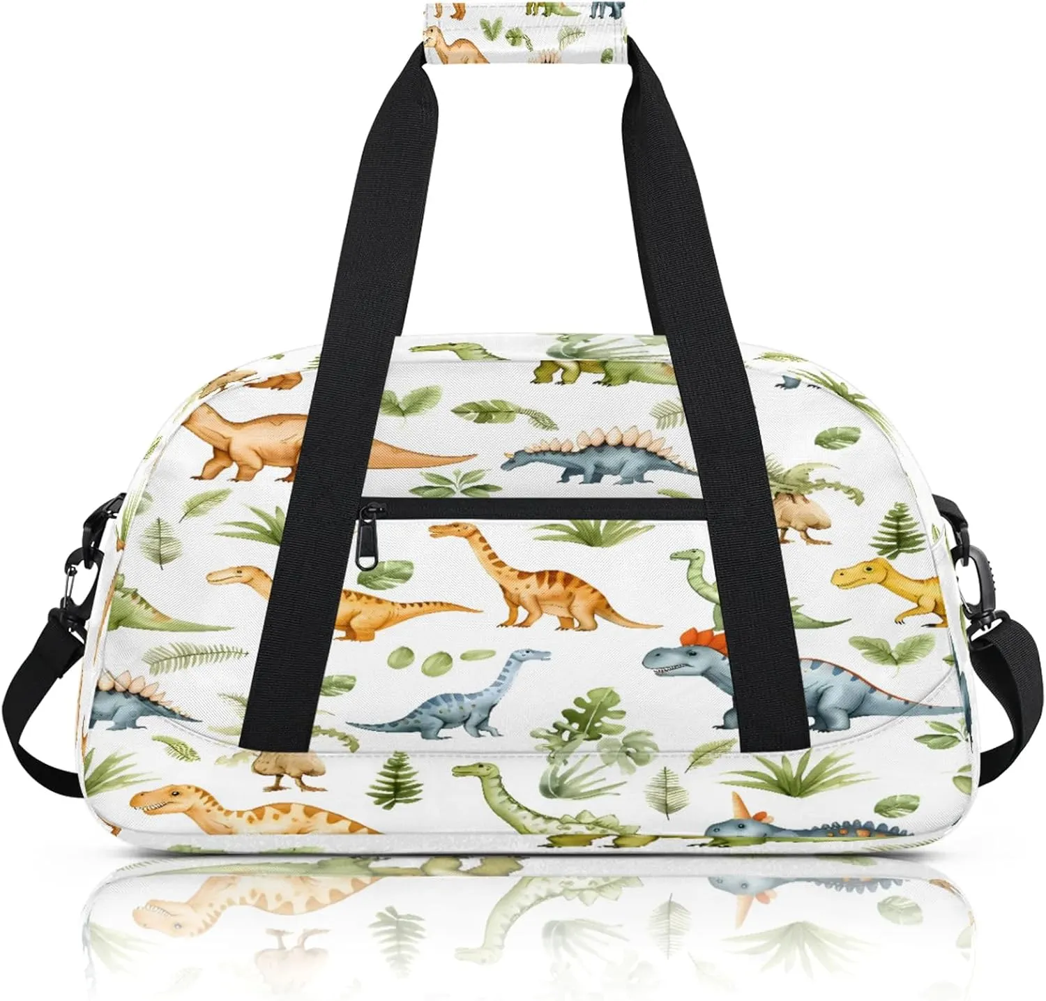 Dinosaur Cute Small Gym Bag 18 inch Carry On Duffel Bag for Weekender Travel Sports Workout Yoga Gymnastics Dance Ballet