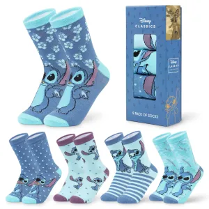 Disney Stitch Womens Socks, 5 Pairs Ladies Socks Cotton Rich, Stitch Disney Gifts