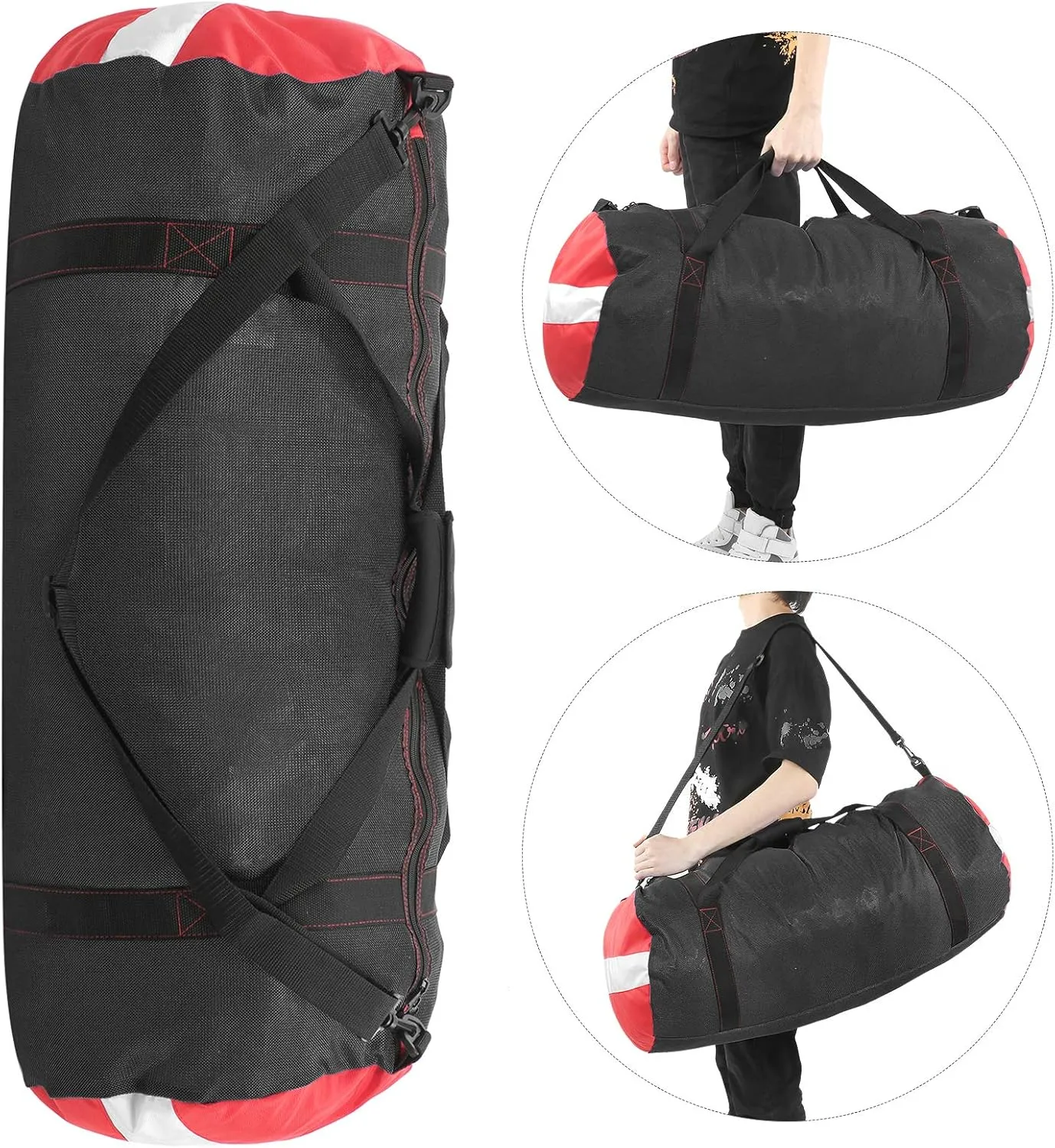 Diving Storage Bag, 100L Capacity Diving Mesh Bag Equipment Knapsack Pack Handbag for Flipper Wet Clothes