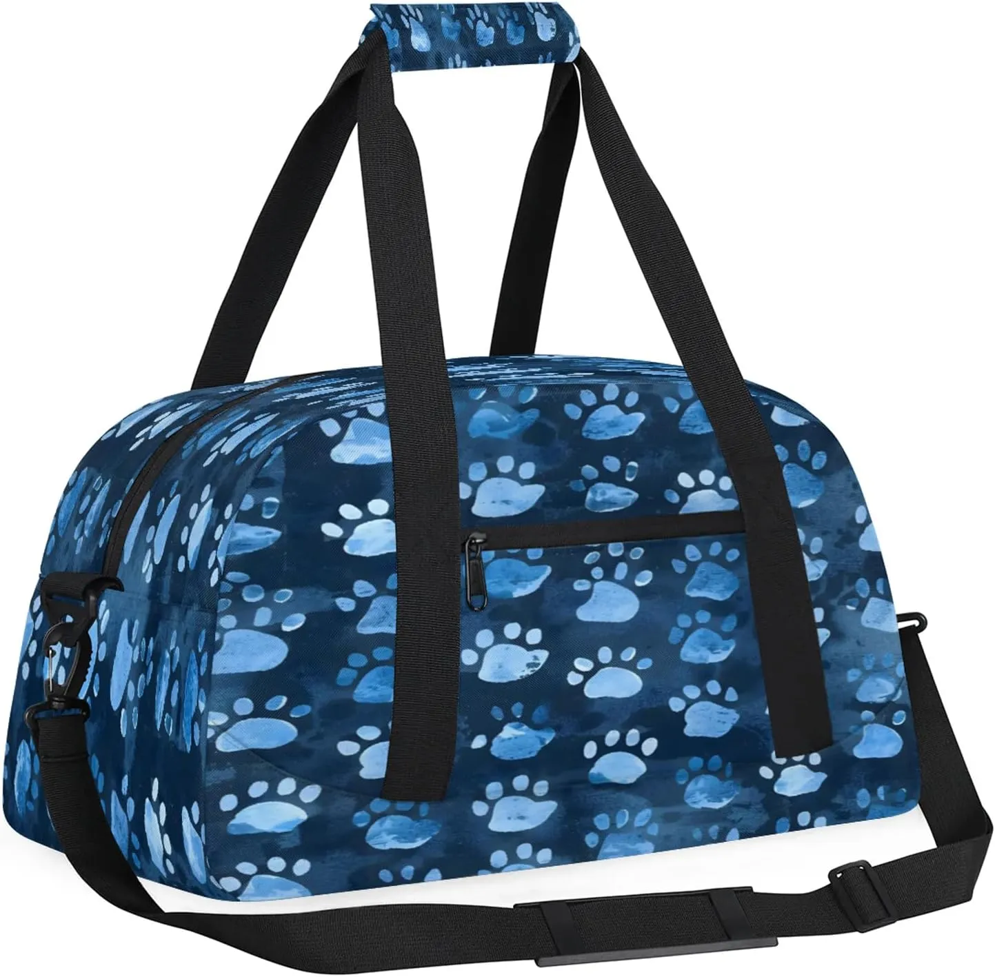 Dog Paws Puppy Cat Footprint Small Gym Bag 18 inch Carry On Duffel Bag for Weekender Travel Sports Workout Yoga Gymnastics Dance Ballet