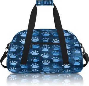 Dog Paws Puppy Cat Footprint Small Gym Bag 18 inch Carry On Duffel Bag for Weekender Travel Sports Workout Yoga Gymnastics Dance Ballet