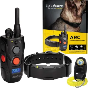 Dogtra ARC Remote Training E-Collar - 3/4 Mile Range - Static Stimulation, Vibration, Audible Tone, Waterproof, Rechargeable, Expandable Dog Training Collar with Remote for Small, Medium, Large Dogs