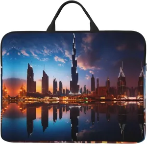 Dubai Sidewinder Tower Printed Laptop Sleeve 16.5 * 12.2", Business and Casual Dual use, Suitable for Some laptops