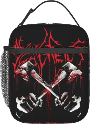 Dying Musics Fetus Band Lunch Bag Portable Insulated Lunch Box Large Capacity Tote Bag Zipper Net Pocket 10 L X 4 W X 8 H inches