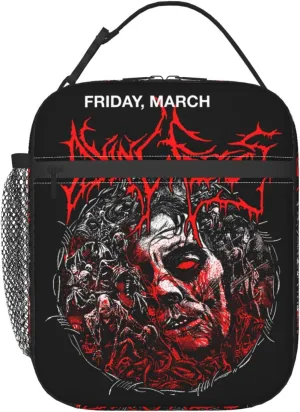 Dying Musics Fetus Band Lunch Bag Portable Insulated Lunch Box Large Capacity Tote Bag Zipper Net Pocket 10 L X 4 W X 8 H inches