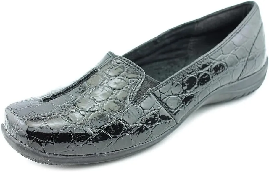 Easy Street Women's Purpose Sneaker, Black Patent Croco, 10 X-Wide