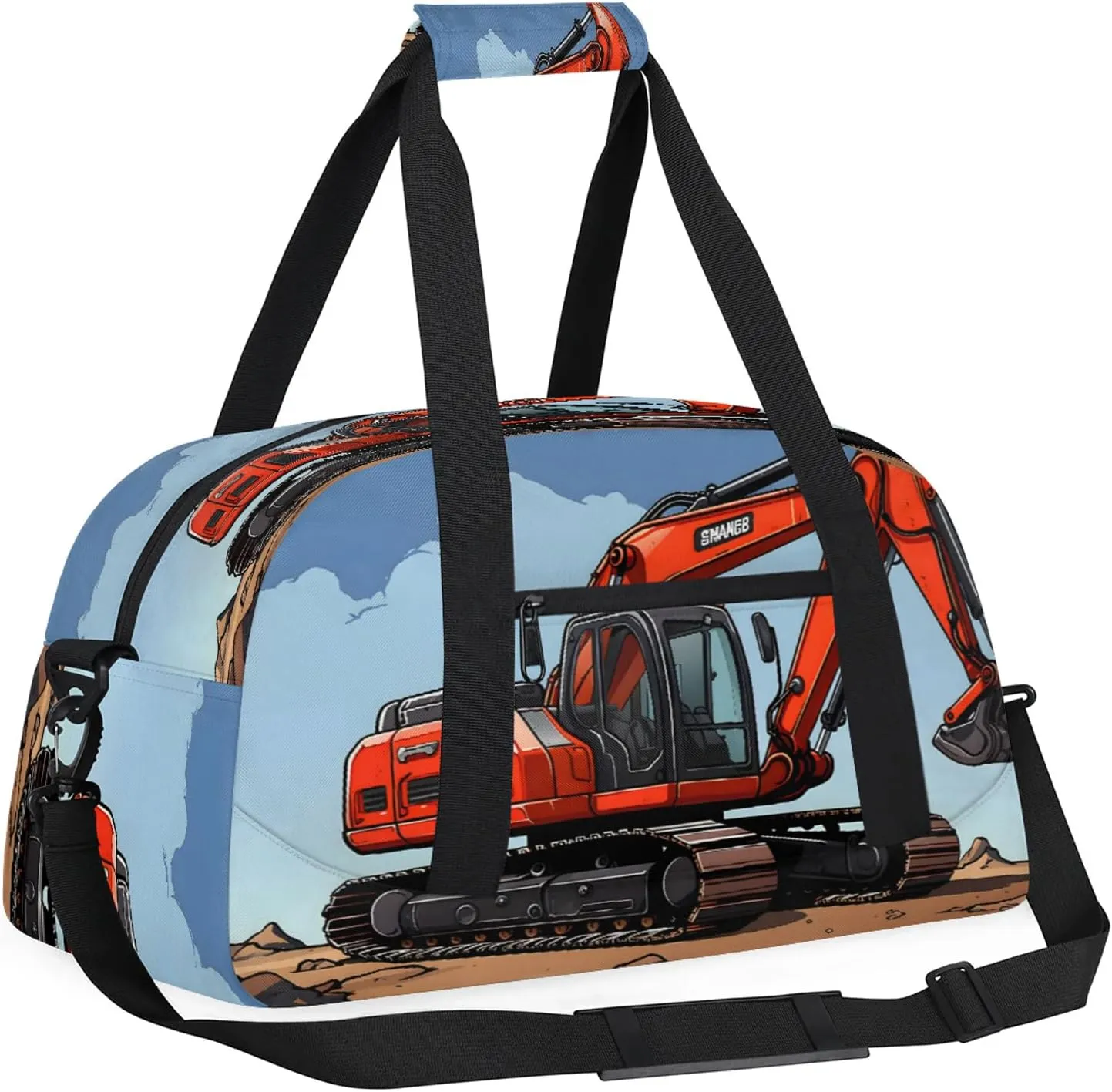 Engineering Car Small Gym Bag 18 inch Carry On Duffel Bag for Weekender Travel Sports Workout Yoga Gymnastics Dance Ballet