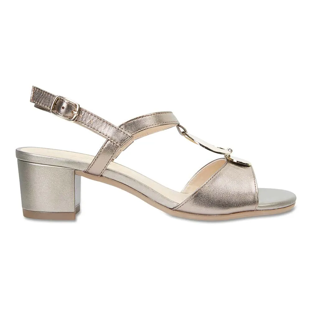 Estelle Heel in Pewter Leather