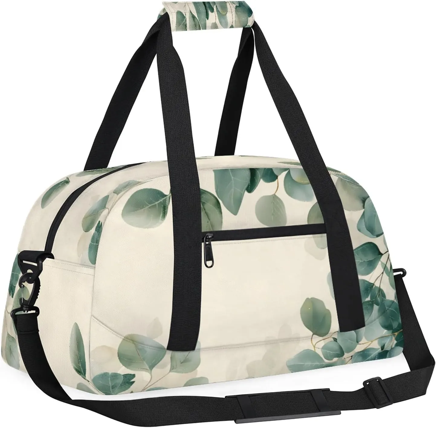 Eucalyptus Leaves Printed Small Gym Bag 18 inch Carry On Duffel Bag for Weekender Travel Sports Workout Yoga Gymnastics Dance Ballet
