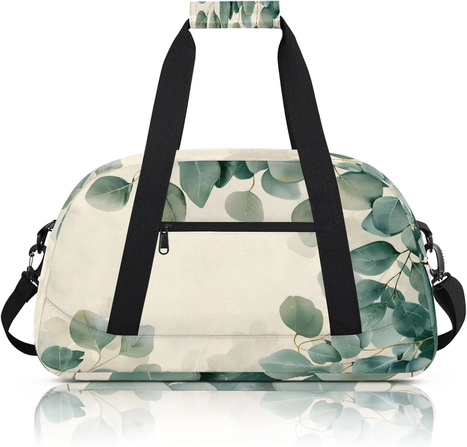 Eucalyptus Leaves Printed Small Gym Bag 18 inch Carry On Duffel Bag for Weekender Travel Sports Workout Yoga Gymnastics Dance Ballet