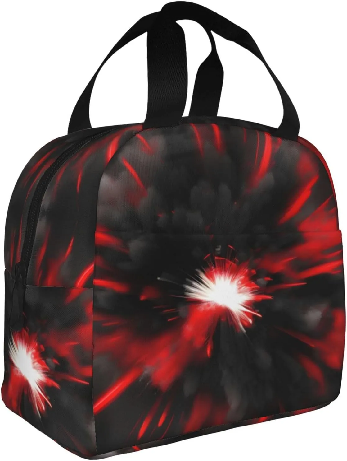 Explosion Burst Red Black Lunch Box For Men Women Adults Bag For Office Work Picnic