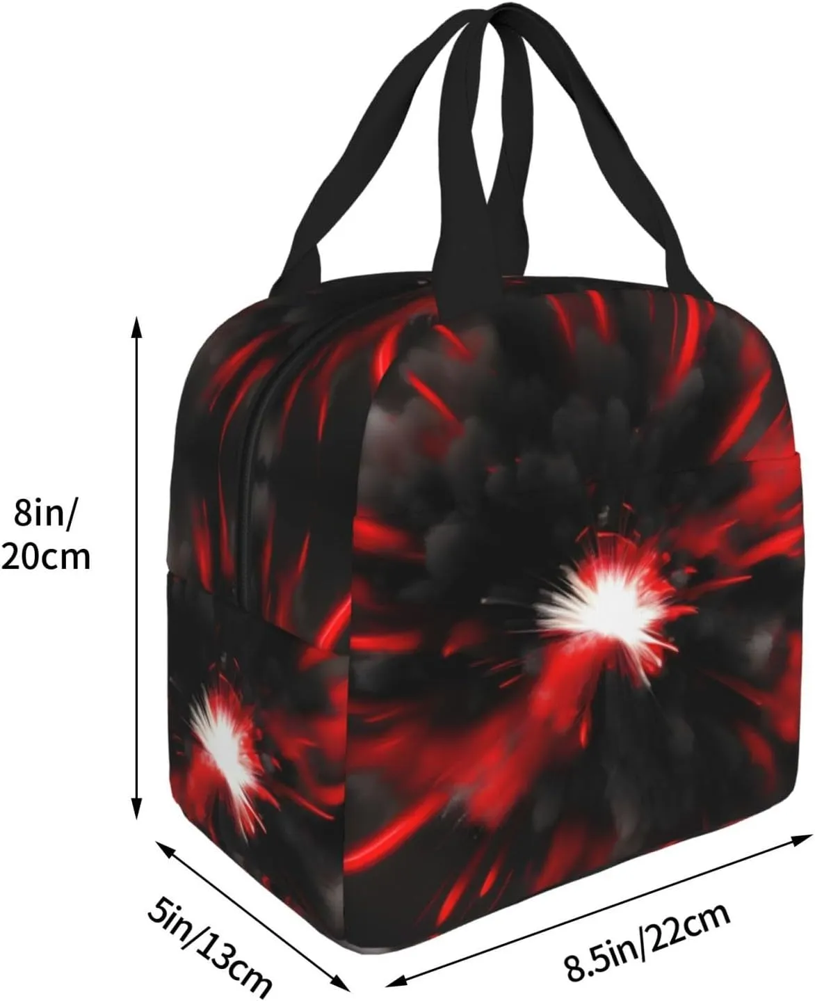 Explosion Burst Red Black Lunch Box For Men Women Adults Bag For Office Work Picnic