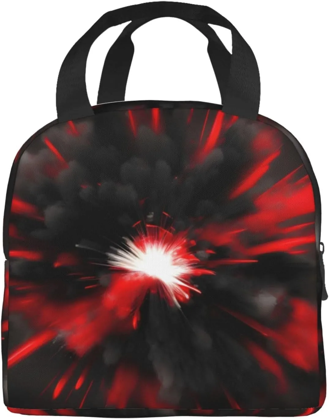 Explosion Burst Red Black Lunch Box For Men Women Adults Bag For Office Work Picnic