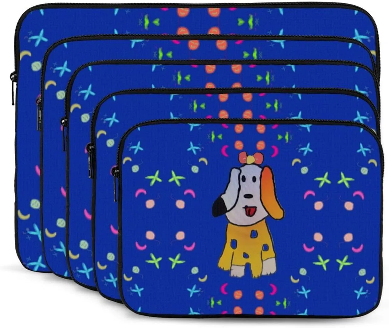 Fantasy Cartoon Dog Pattern Shockproof Portable Laptop 15 inch Sleeve Bag for Men and Women - Ideal for Business Travel, School, and Daily Use