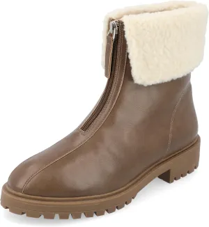 FAUX LEATHER ZIP-UP BOOTIES BY JOURNEE
