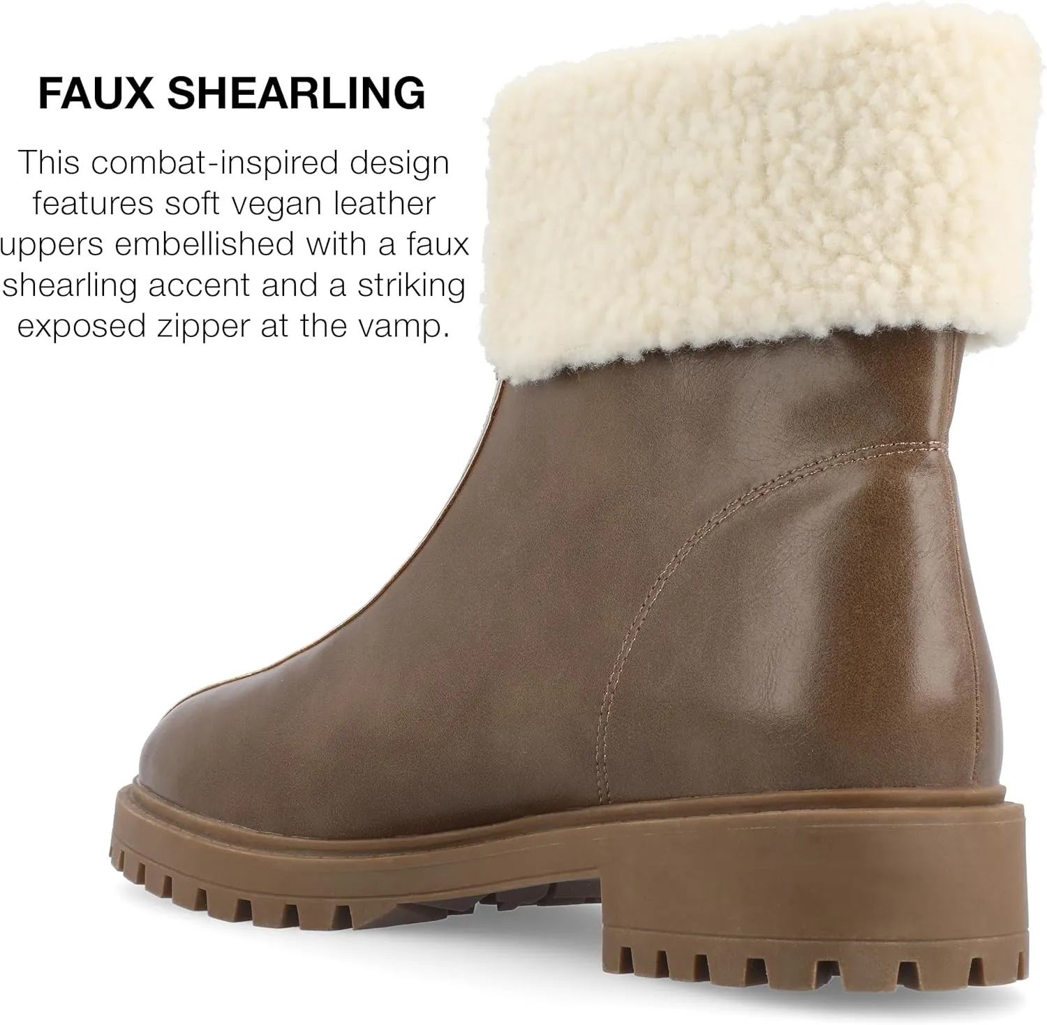FAUX LEATHER ZIP-UP BOOTIES BY JOURNEE