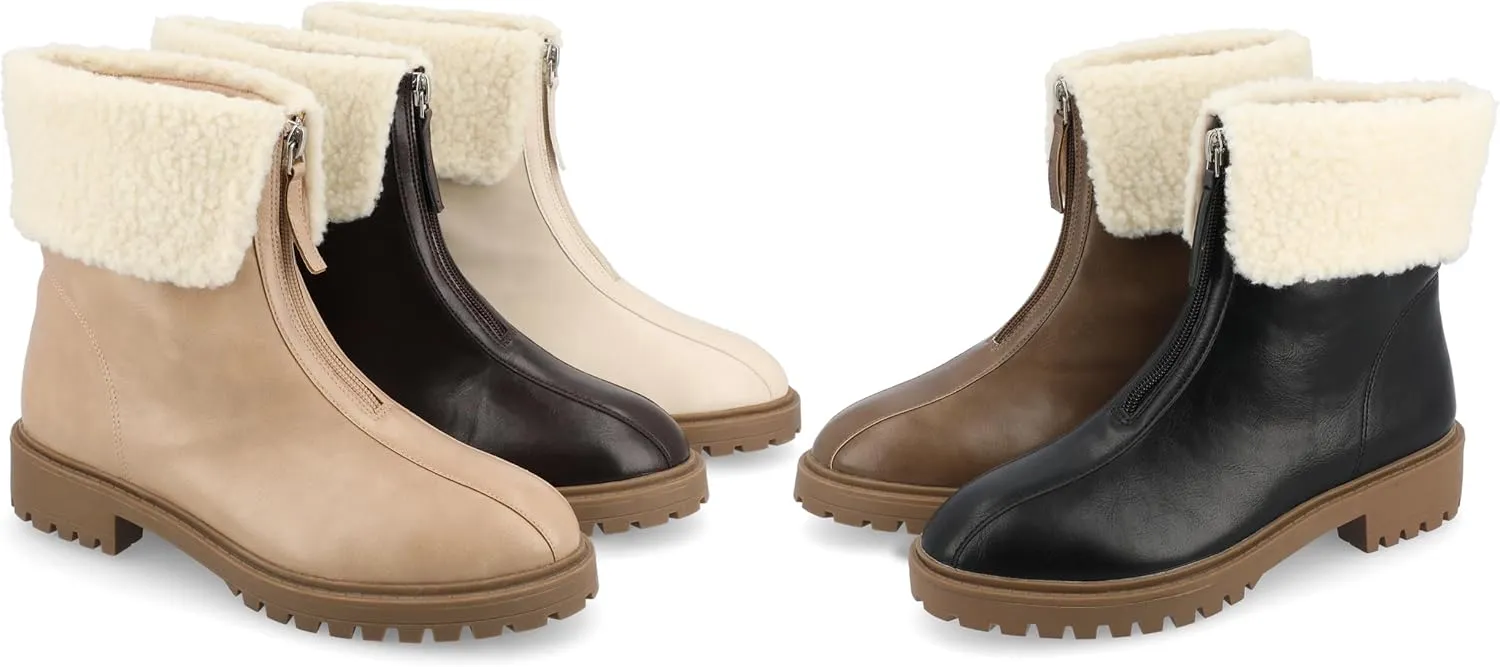 FAUX LEATHER ZIP-UP BOOTIES BY JOURNEE