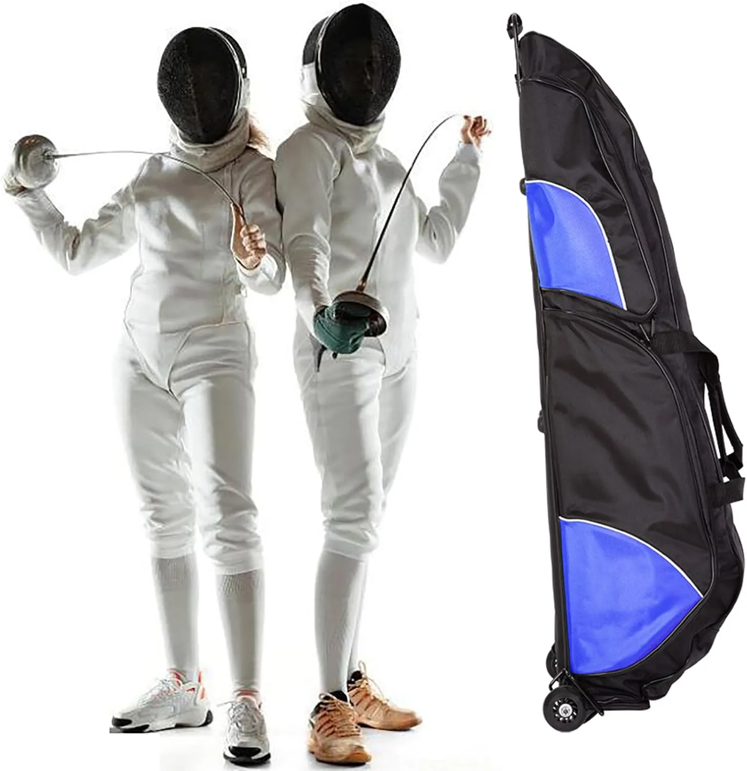 Fencing Bag with Wheels - Competition Draw-bar Rolling Fencing Bag - Fencing Bag with A High-Top Weapon Bag Storage Bag - Portable Padded Backpack for Fencing Equipment