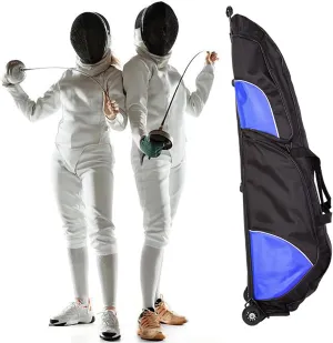 Fencing Bag with Wheels - Competition Draw-bar Rolling Fencing Bag - Fencing Bag with A High-Top Weapon Bag Storage Bag - Portable Padded Backpack for Fencing Equipment