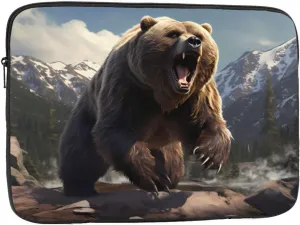 Fierce Grizzly Bears Prints Shockproof Portable Laptop Sleeve Bag 13 inch for Men and Women Business Travel, Office Daily Use