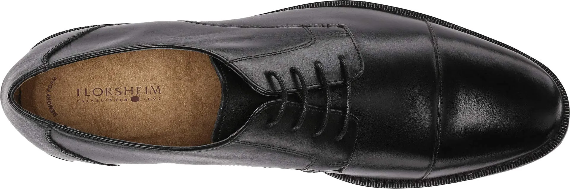Florsheim Montinaro Cap Toe Men's Oxford 12 Women/9.5 Men Black Smooth