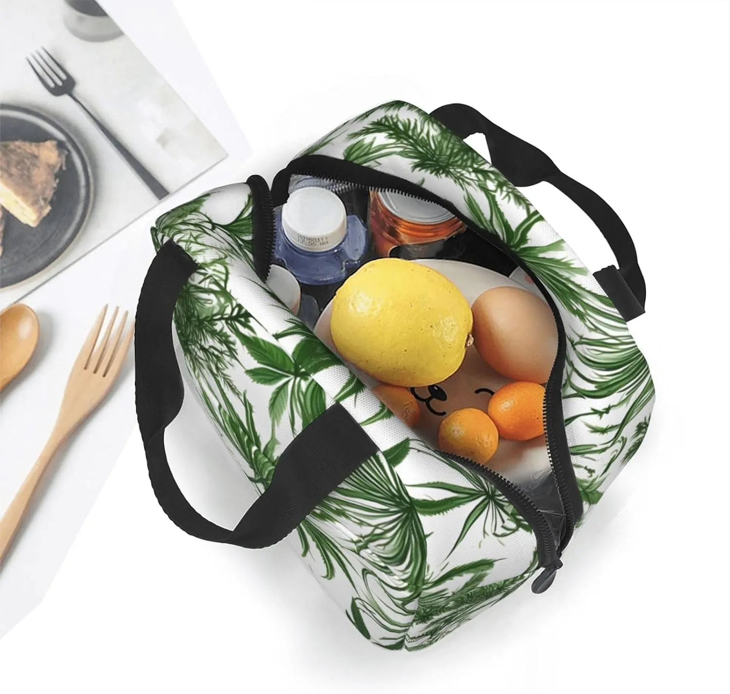 Flowering Herbs And Herbaceous Plants Lightweight Lunch Bag For Men Women Small Lunchbox Good For Office Days
