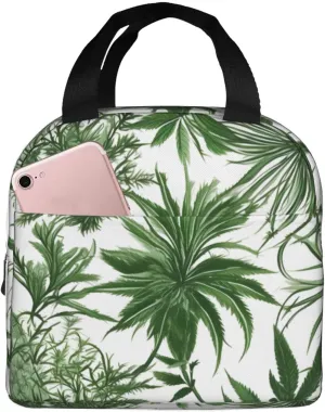 Flowering Herbs And Herbaceous Plants Lightweight Lunch Bag For Men Women Small Lunchbox Good For Office Days