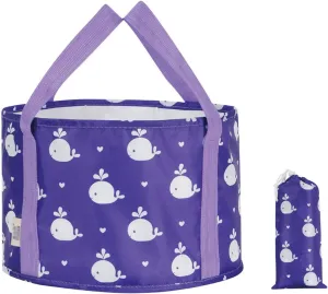 Foldable Basin 12L Waterproof Water Bags Folding Bucket Portable Outdoor Foldable Bucket Water Container Collapsible Fish Washbasin Bucket(Purple)