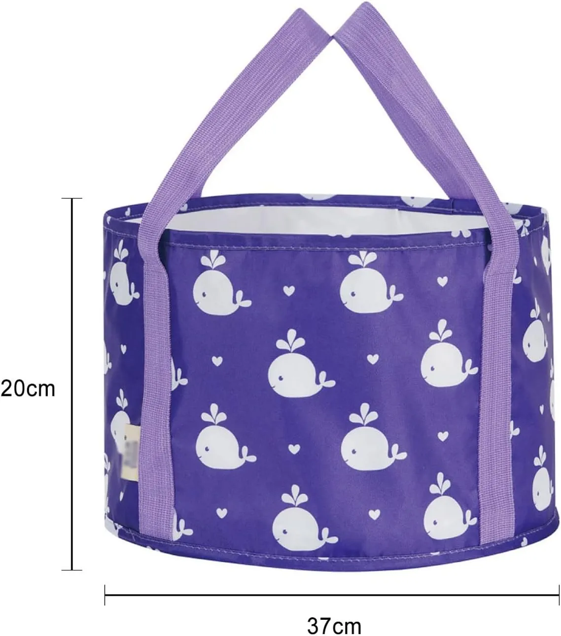 Foldable Basin 12L Waterproof Water Bags Folding Bucket Portable Outdoor Foldable Bucket Water Container Collapsible Fish Washbasin Bucket(Purple)