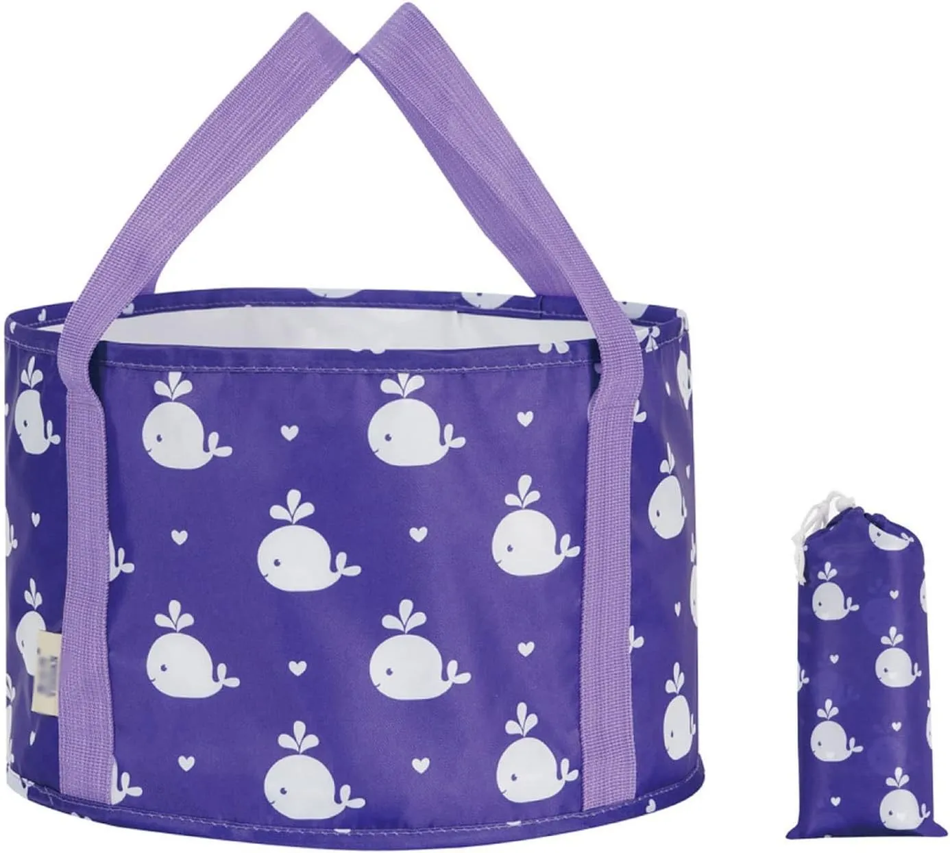 Foldable Basin 12L Waterproof Water Bags Folding Bucket Portable Outdoor Foldable Bucket Water Container Collapsible Fish Washbasin Bucket(Purple)