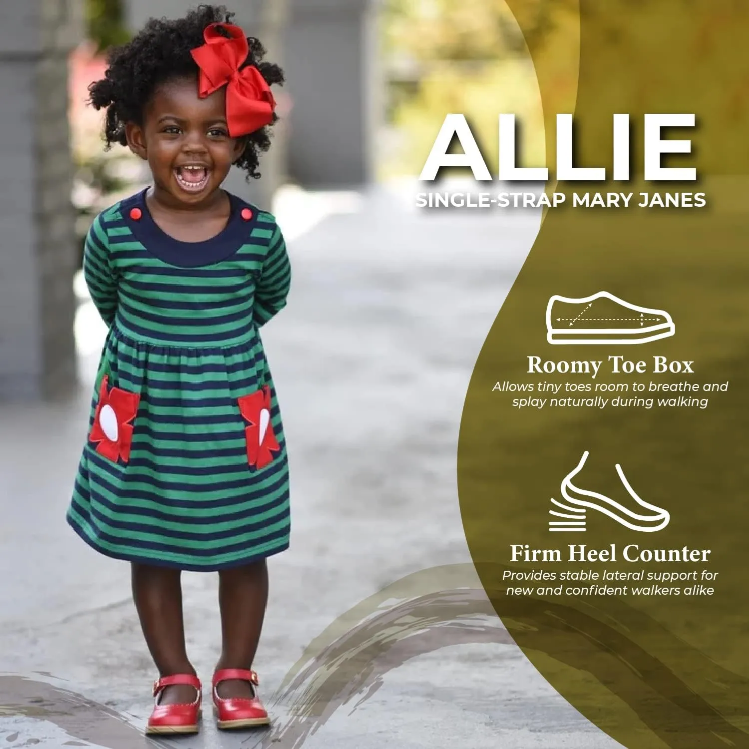 FOOTMATES Allie Leather Mary Jane Shoes for Girls - Girls Dress Shoes with Wide Toe Box, Comfort Insoles, and Non-Slip Non-Marking Outsoles