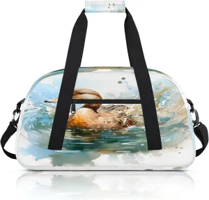 Funny Duck Small Gym Bag 18 inch Carry On Duffel Bag for Weekender Travel Sports Workout Yoga Gymnastics Dance Ballet