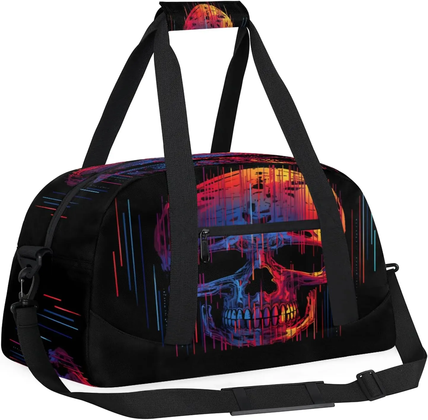 Funny Skull Skeleton Small Gym Bag 18 inch Carry On Duffel Bag for Weekender Travel Sports Workout Yoga Gymnastics Dance Ballet