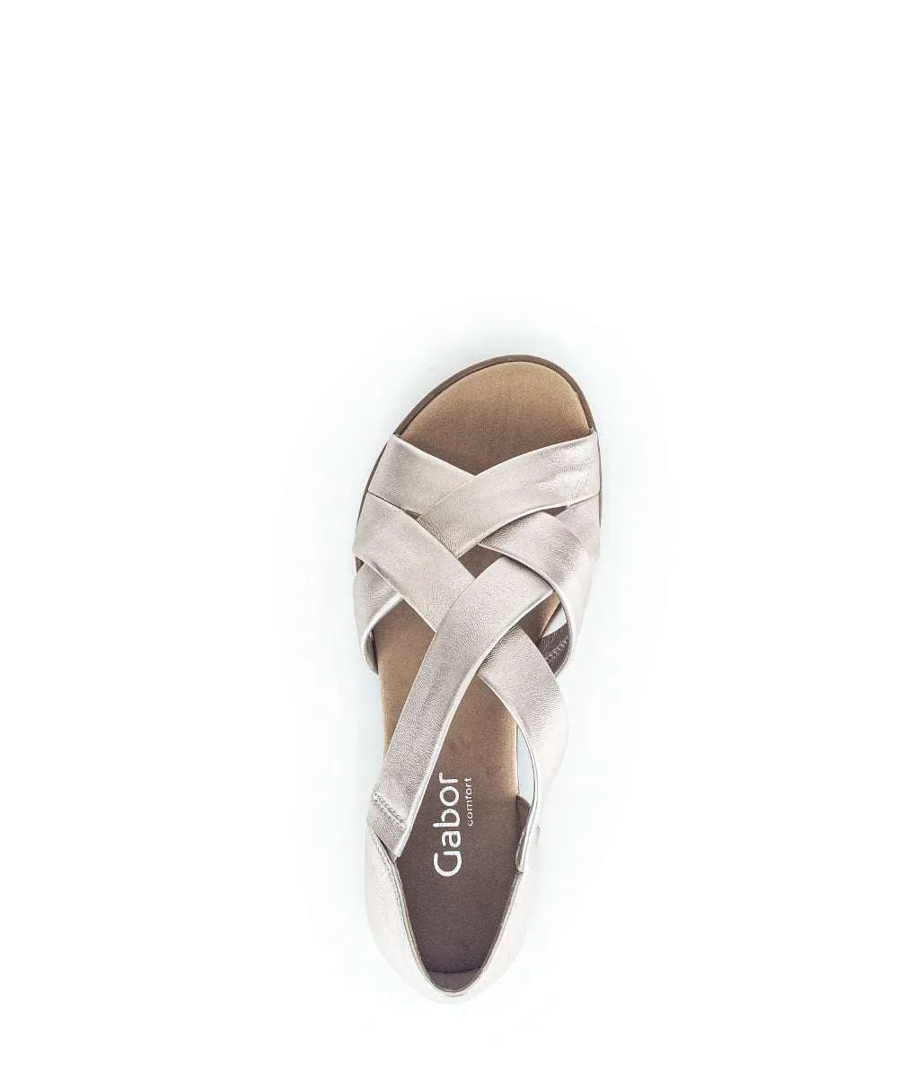 Gabor Metallic Wide Fit Strap Sandal |6278282- Sandal