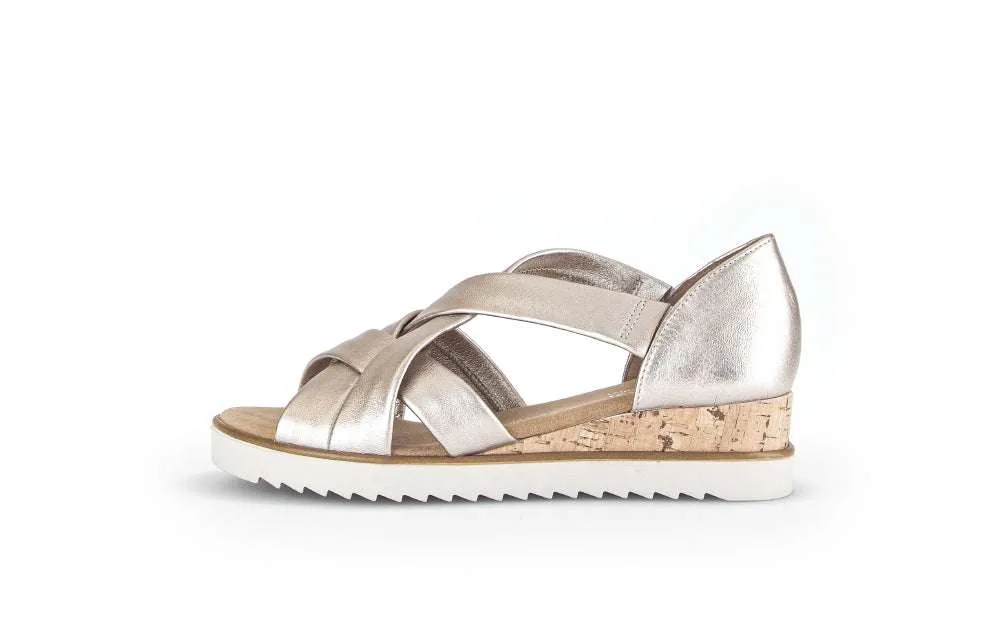 Gabor Metallic Wide Fit Strap Sandal |6278282- Sandal