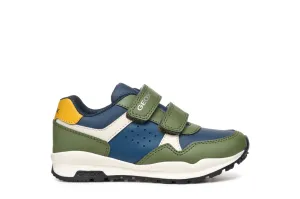 Geox Pavel Boys Military Green Blue Trainer