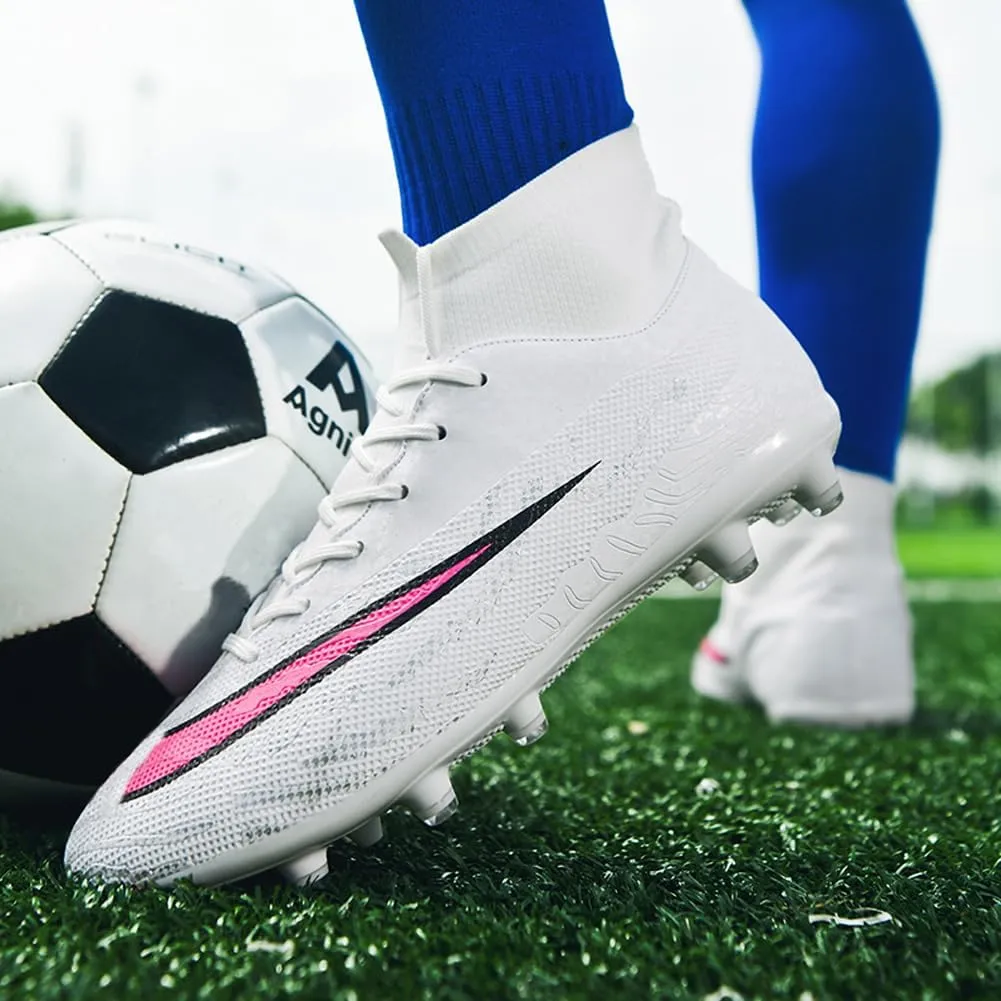 GEXECEUSS Mens High-Top Football Boots for Soccer Matches: Non-Slip Football Shoes for Team Sports - Youth Turf Soccer Sneakers
