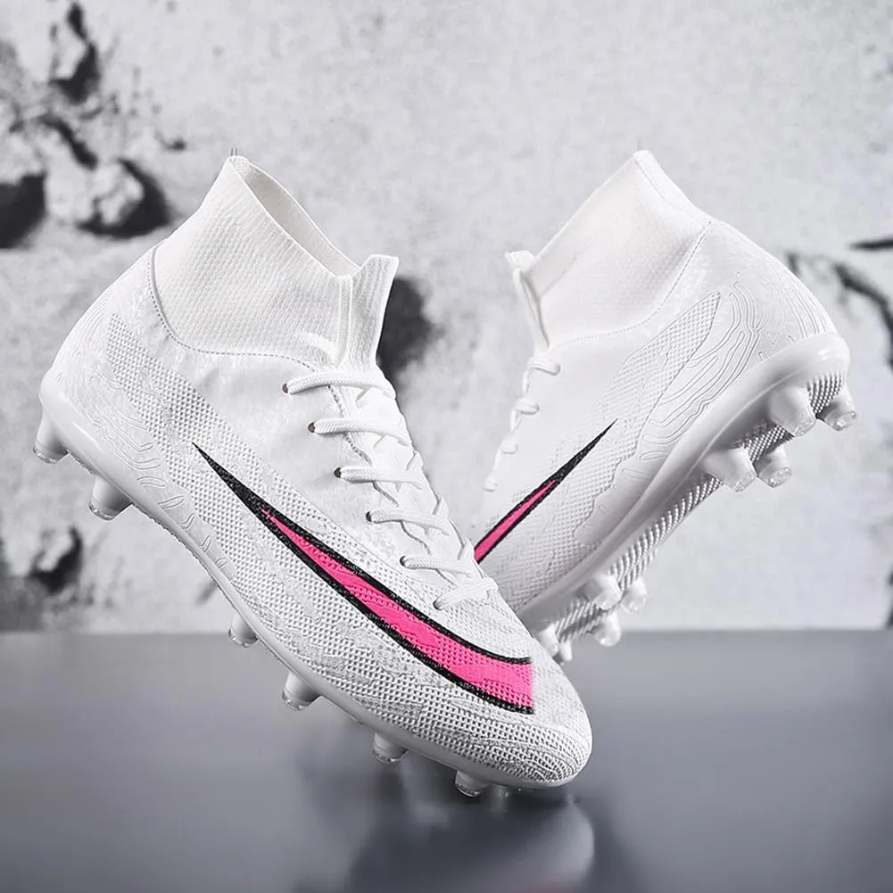 GEXECEUSS Mens High-Top Football Boots for Soccer Matches: Non-Slip Football Shoes for Team Sports - Youth Turf Soccer Sneakers