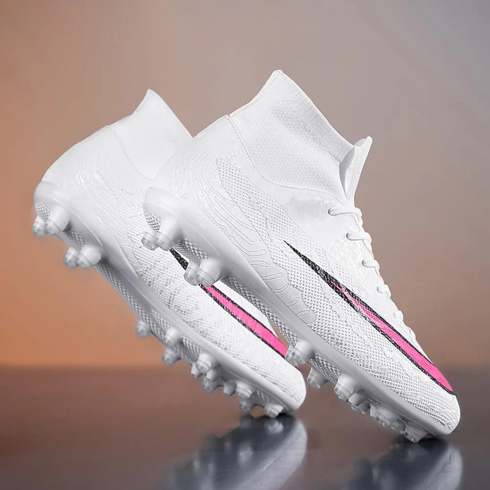 GEXECEUSS Mens High-Top Football Boots for Soccer Matches: Non-Slip Football Shoes for Team Sports - Youth Turf Soccer Sneakers