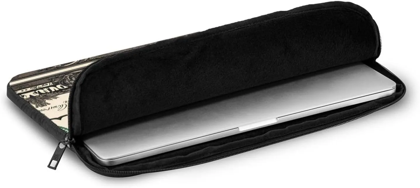 Gold Dollar Sign Pattern Shockproof Portable Laptop 13 inch Sleeve Bag for Men and Women - Ideal for Business Travel, School, and Daily Use