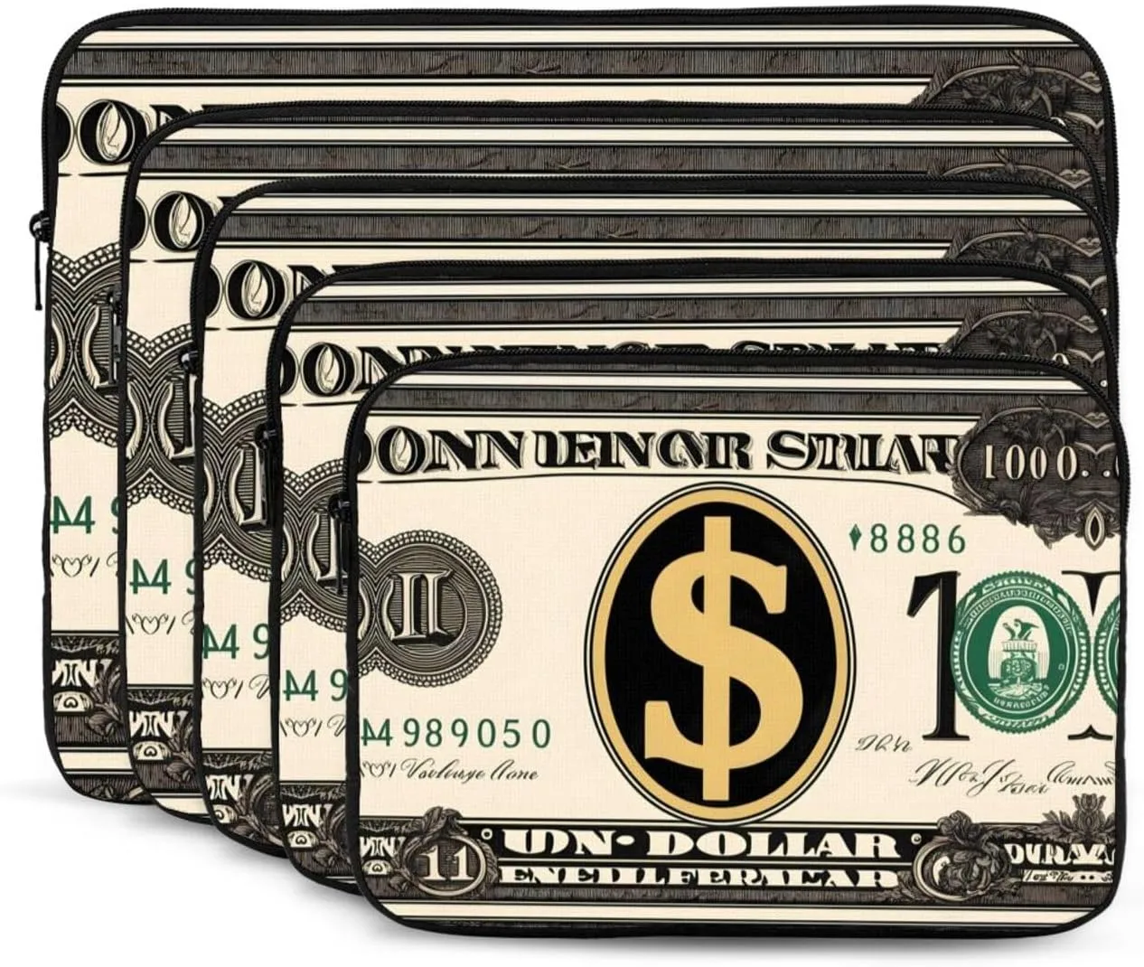 Gold Dollar Sign Pattern Shockproof Portable Laptop 13 inch Sleeve Bag for Men and Women - Ideal for Business Travel, School, and Daily Use