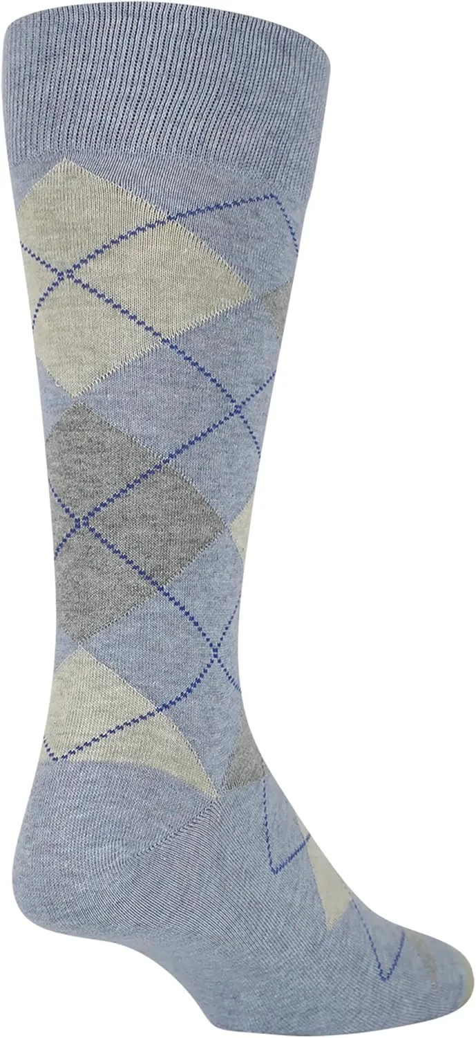 GOLDTOE Men's Carlyle Argyle Crew Dress Socks, 3-Pairs