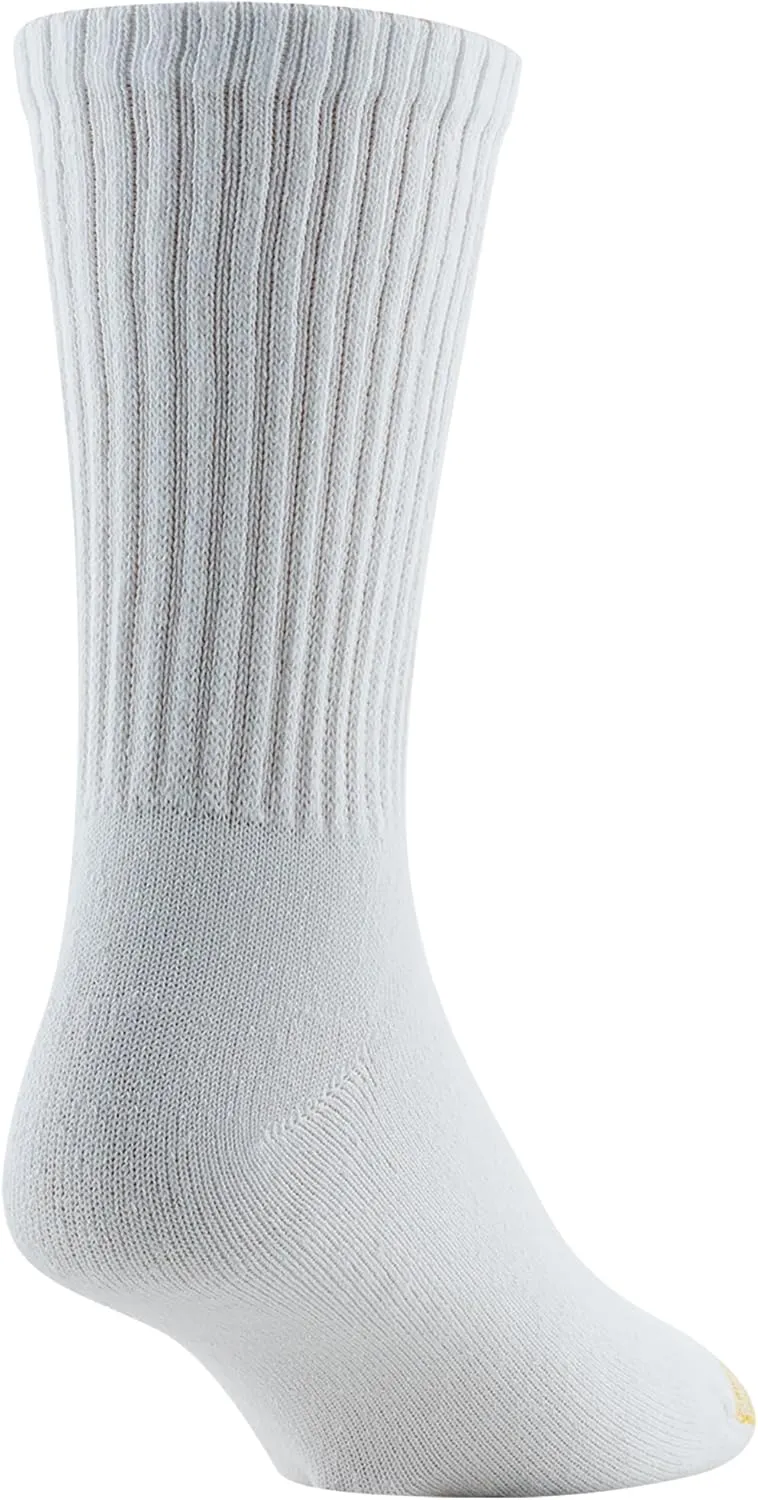 GOLDTOE Men's Cotton Blend Athletic Crew Socks, 6-Pairs
