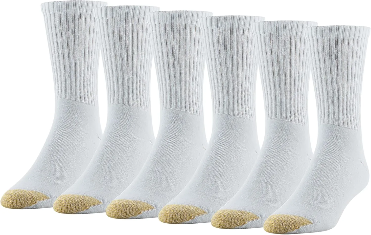 GOLDTOE Men's Cotton Blend Athletic Crew Socks, 6-Pairs